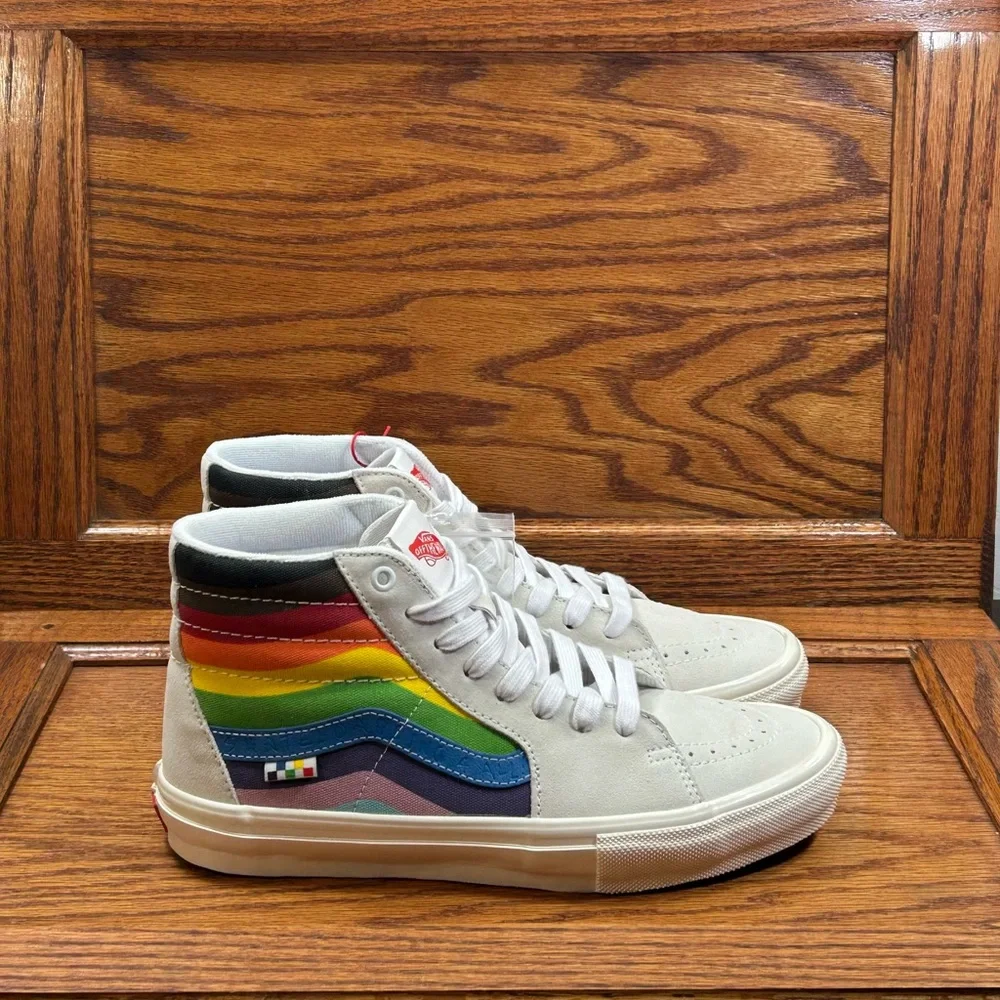 Vans Skate‎ Sk8 Hi Pride White Multi Shoes - Picture 2 of 9